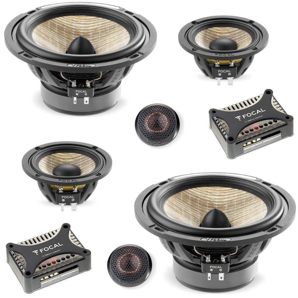 Focal PS165F3E Flax Evo Series Expert 3 Way 6.5" Car Door Component Speakers 80w