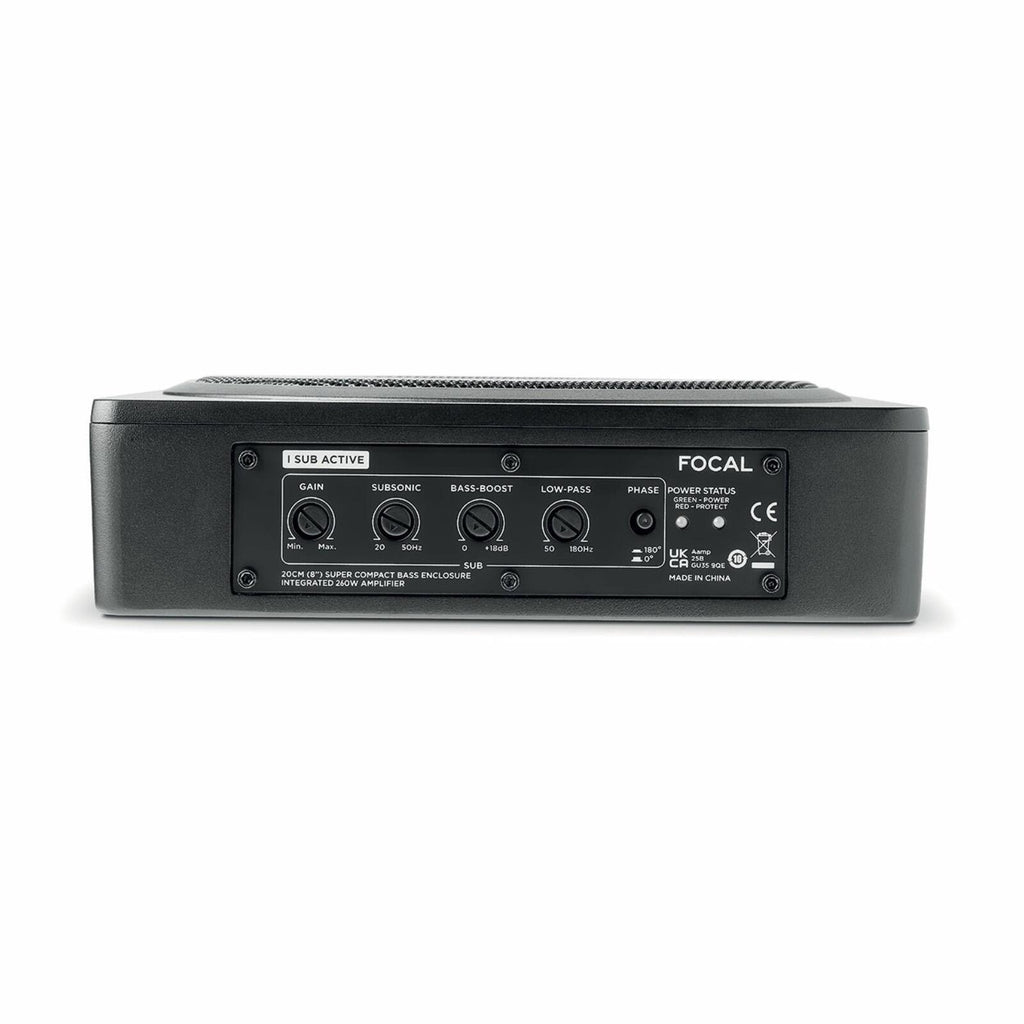 Focal ISUB Active Compact Under Seat Sub Amplified 8 Inch Car Subwoofer 130w RMS