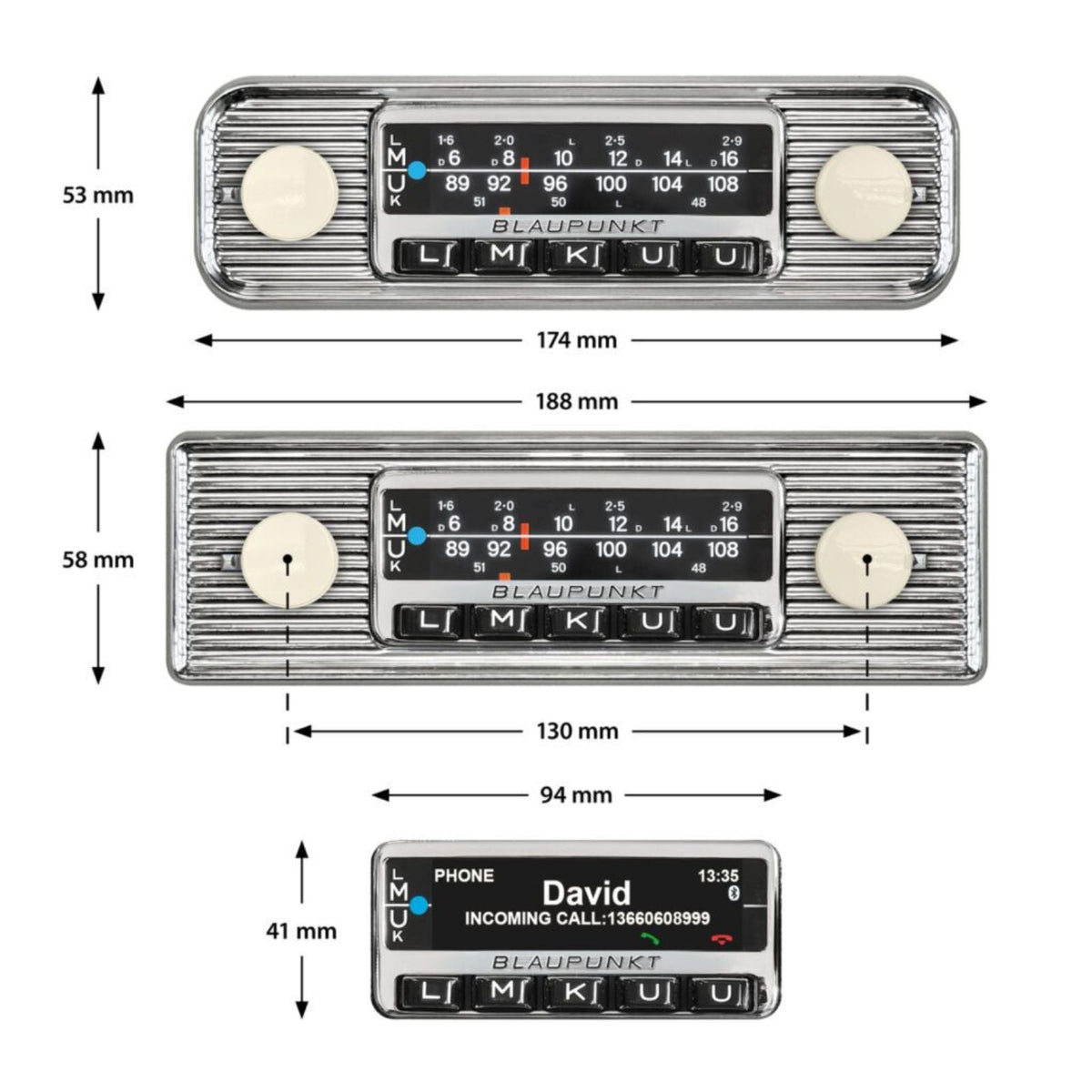 Blaupunkt Frankfurt Stereo Classic Retro Car Radio Bluetooth USB AUX DAB