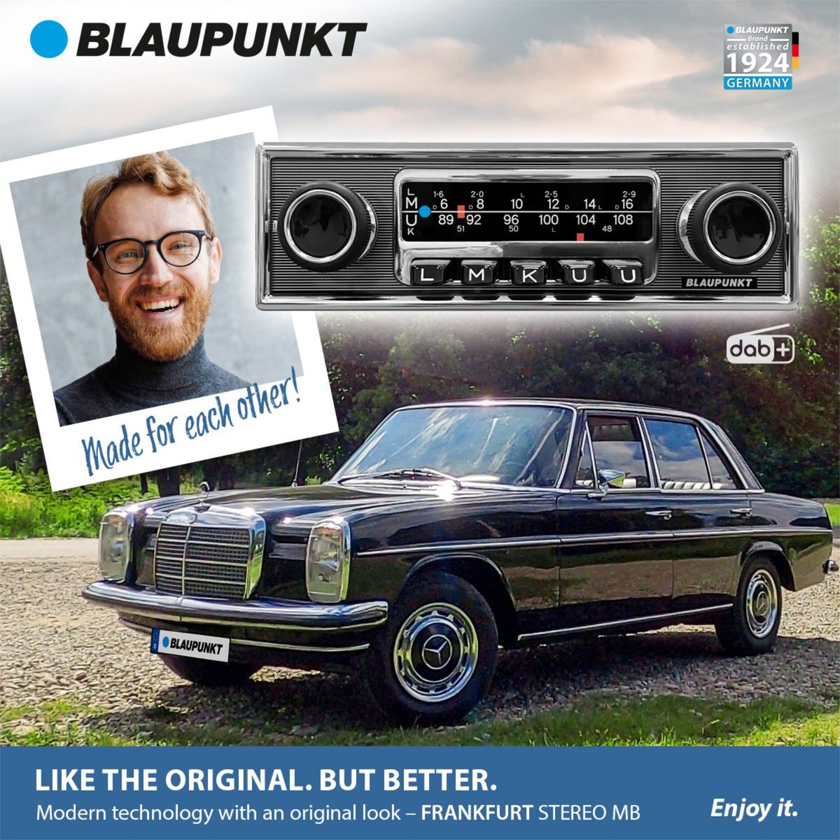 Blaupunkt Frankfurt Stereo MB Retro Classic Car Radio Bluetooth USB SD AUX DAB