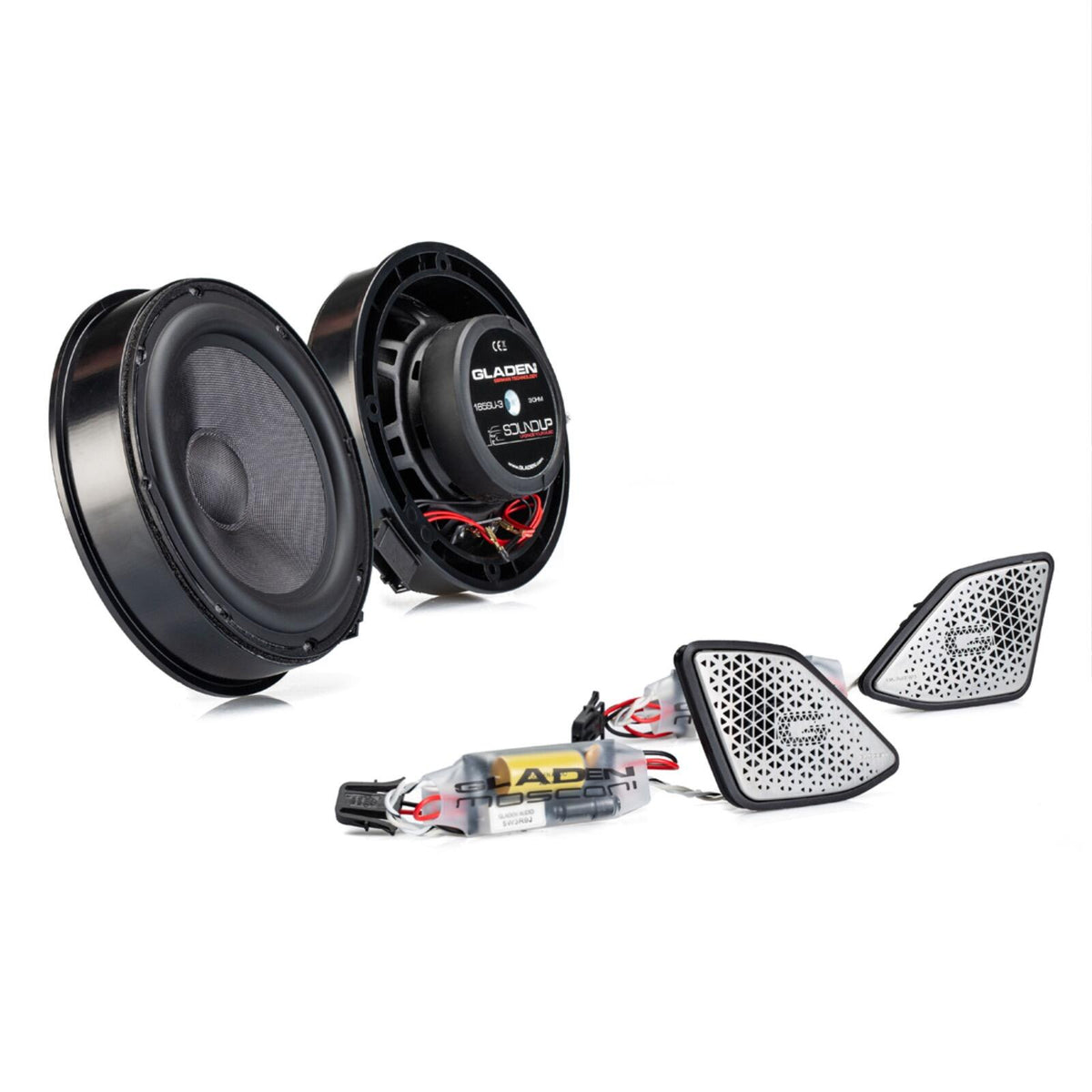 Premium Speaker Package for VW Transporter T6.1 (Nov 2019–2022) — pictured: Gladen One T6.1 Appearance 6.5" Speakers & Tweeters for Volkswagen Transporter