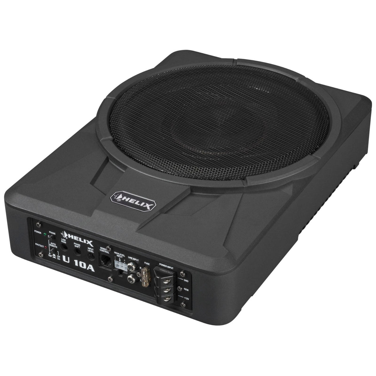 Helix U 10A Underseat Sub Compact 10 Inch Active Subwoofer with Bass Remote