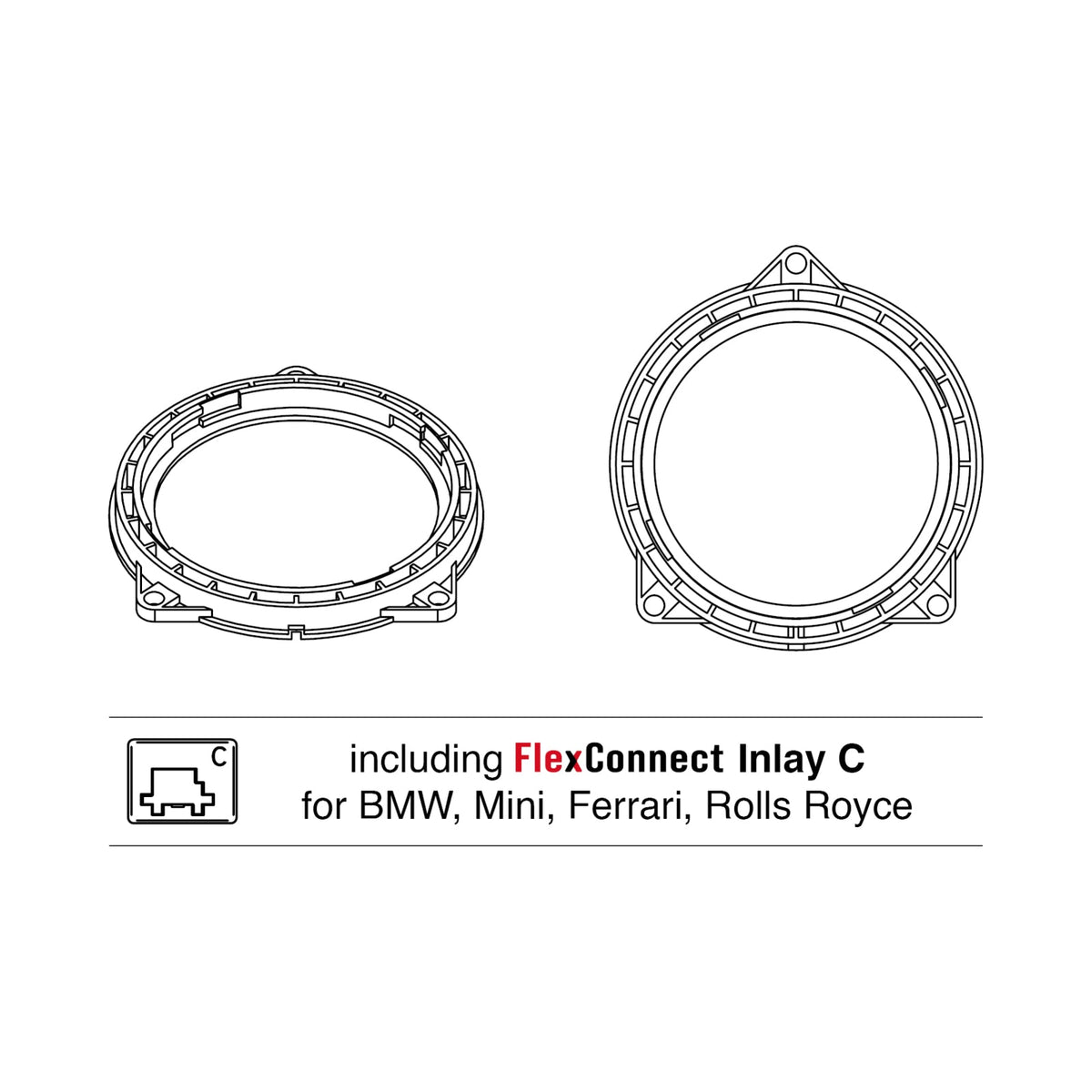 Helix Compose FlexMount 100 CFMK100 BMW.3 4 Inch Midrange Adaptor for BMW, Mini