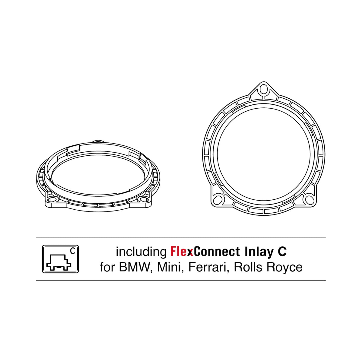 Helix Compose FlexMount 100 CFMK100 BMW.2 4 Inch Midrange Adaptor for BMW, Mini
