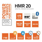 Hertz HMR 20 Marine Digital Media Receiver Bluetooth USB Radio Source Unit 4x50w