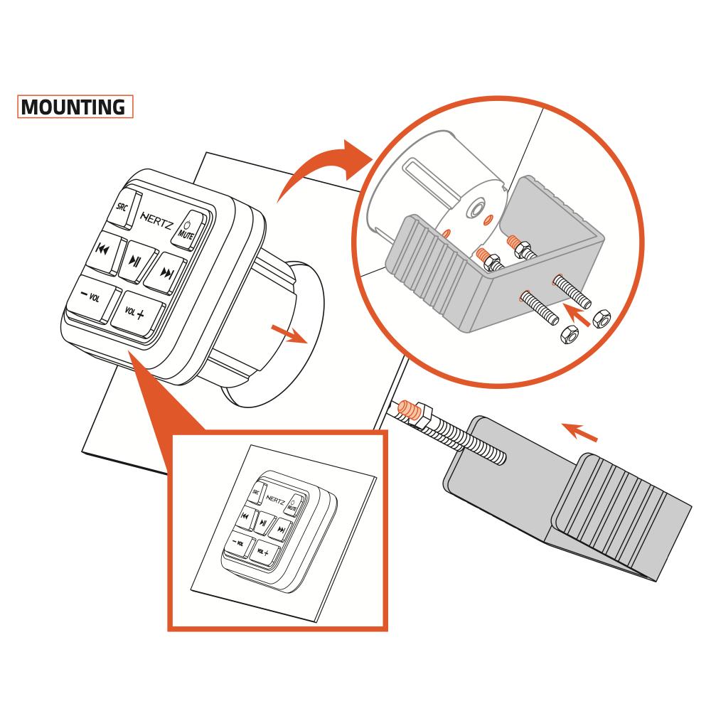 Hertz HMC U1 Marine Wired Remote Control for HMR 20 HRM 10 D and HMR 10