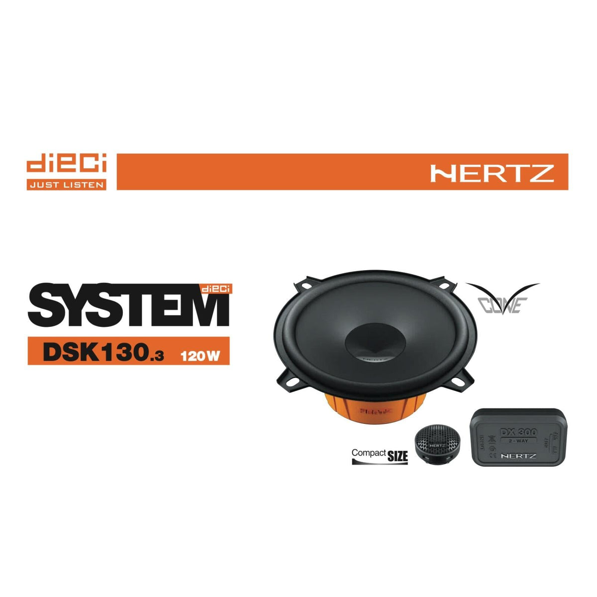 Hertz Dieci DSK 130.3 5" 13cm 2 Way Car Van Door Component Speakers 60w RMS Pair
