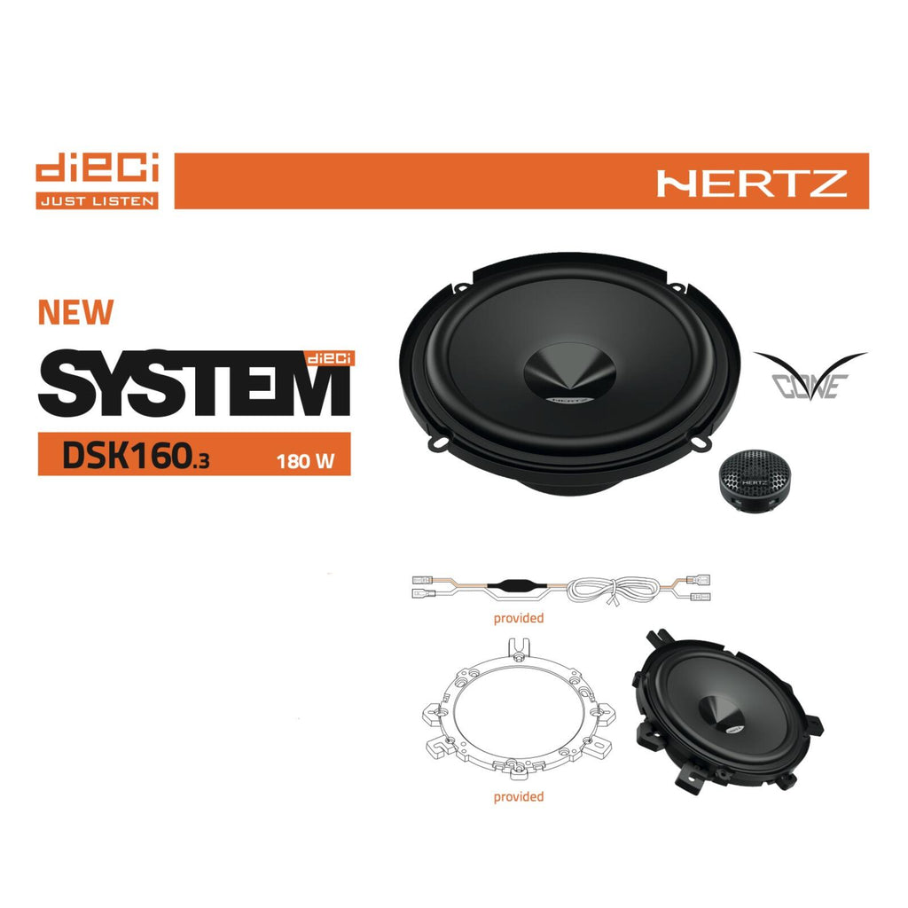 Hertz Dieci DSK 160.3 6.0" 16cm 2 Way Car Door Component Speakers 80w RMS Pair