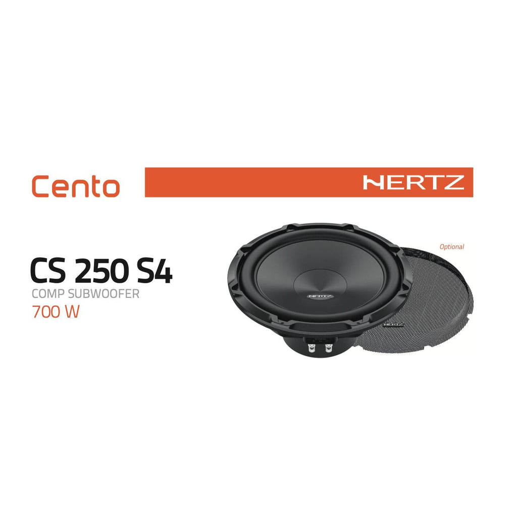 Hertz Cento CS 250 S4 Sub 10 Inch 25cm 250mm Car Subwoofer 4ohm 300w RMS