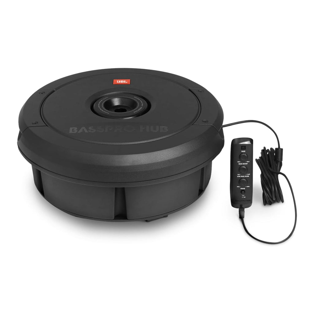 JBL BassPro Hub Sub Spare Wheel Tire Well Active Subwoofer with Remote 200w RMS