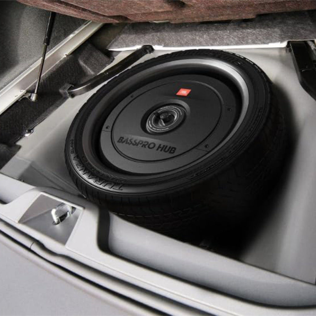 JBL BassPro Hub Sub Spare Wheel Tire Well Active Subwoofer with Remote 200w RMS