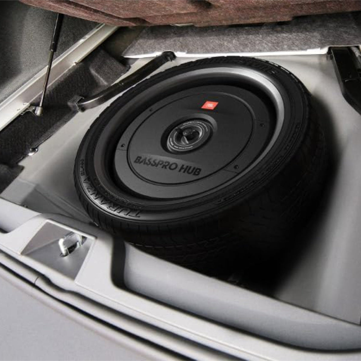JBL BassPro Hub Sub Spare Wheel Tire Well Active Subwoofer with Remote 200w RMS