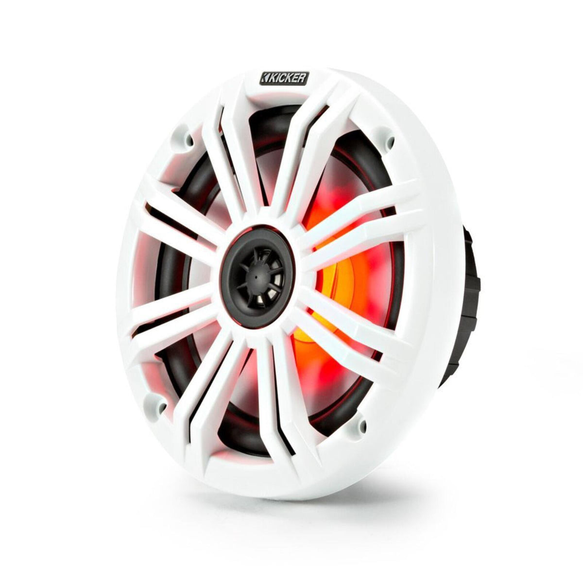 Kicker Marine 45KM654L Speakers KM 6.5" Coaxial White & Charcoal LED Grills