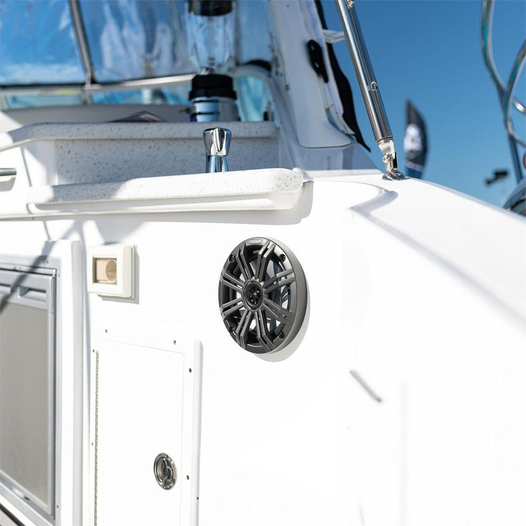 Kicker Marine 45KM654L Speakers KM 6.5" Coaxial White & Charcoal LED Grills