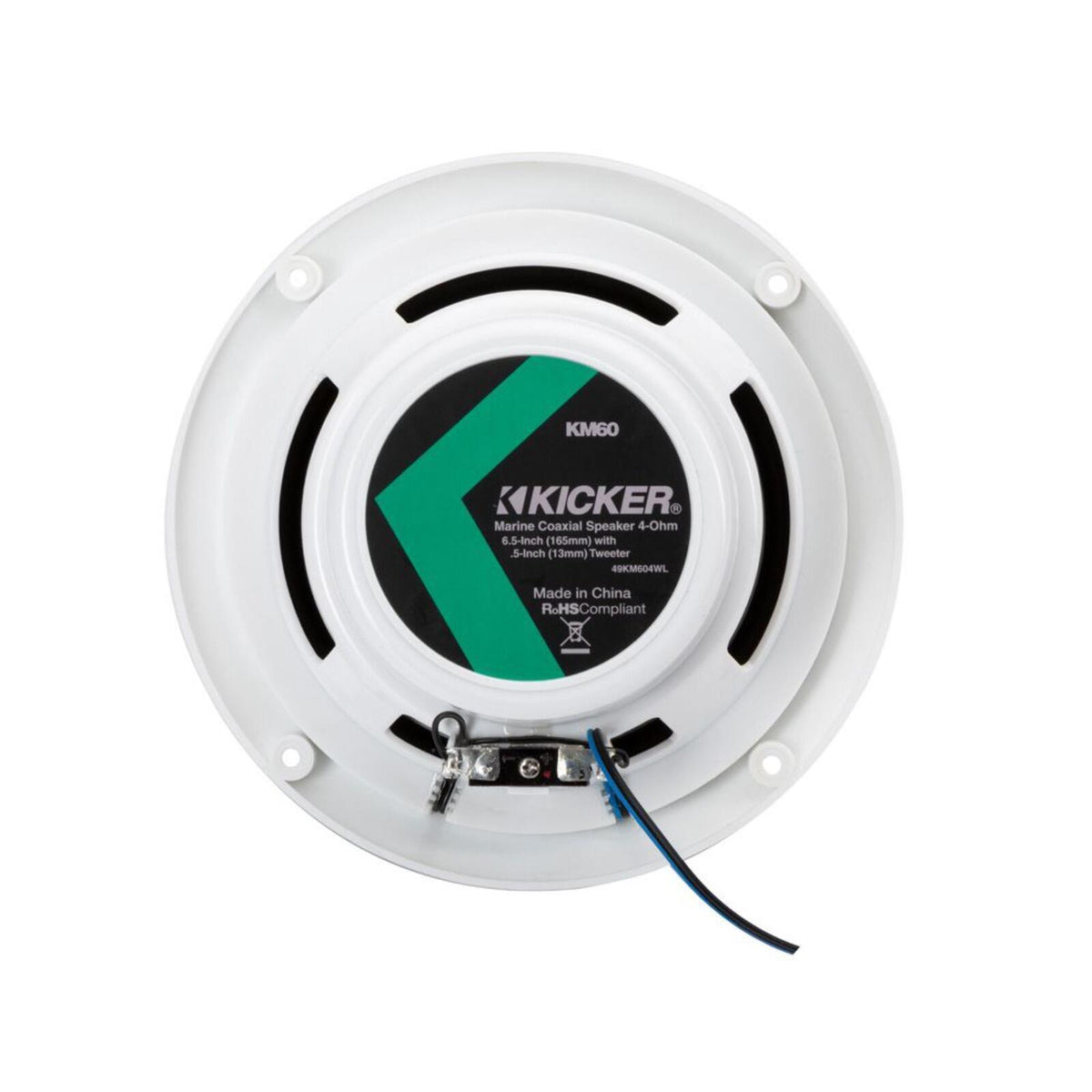 Kicker Marine 49KM604WL Speakers KM 6.5" Coaxial White LED Grills Boat Rib 50w