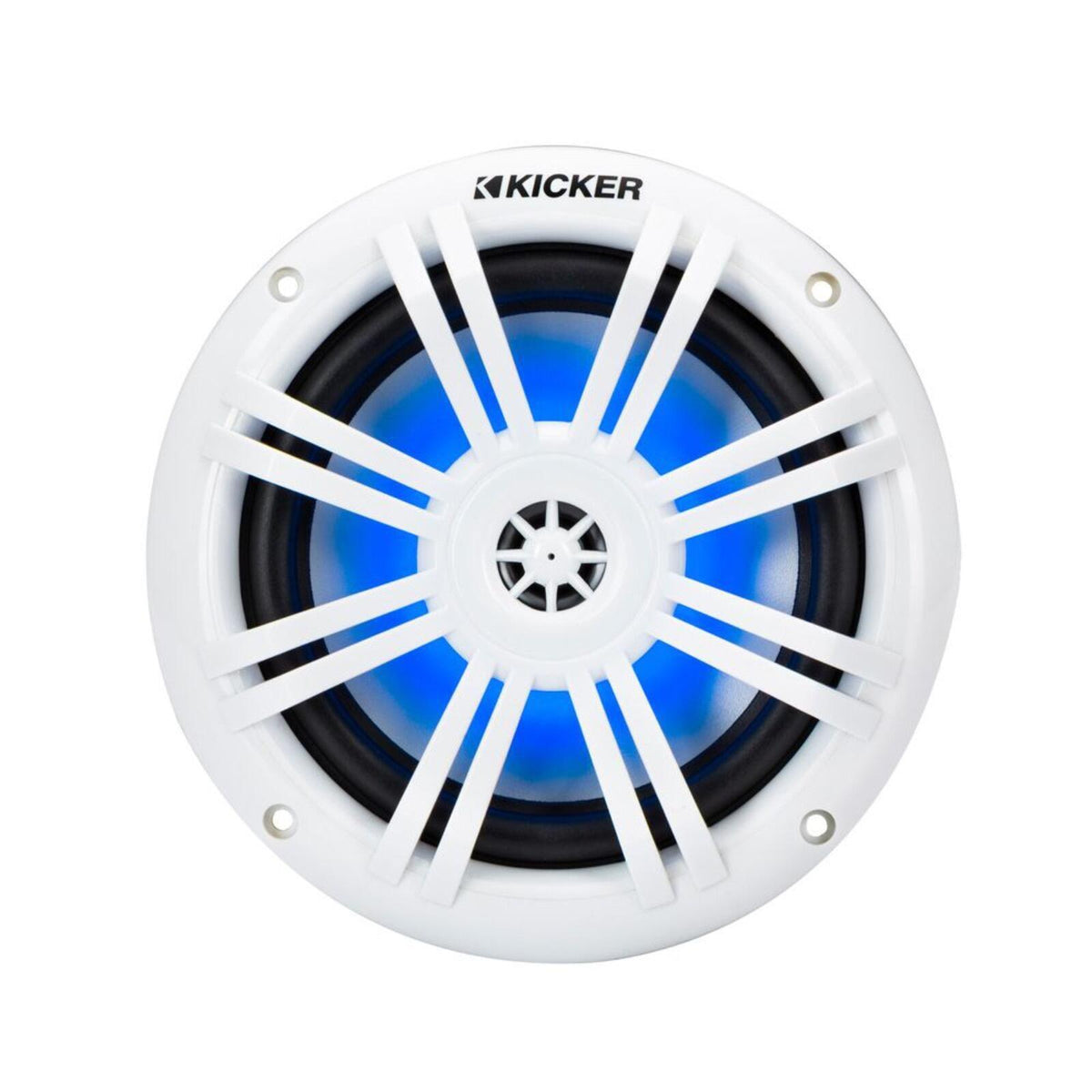 Kicker Marine 49KM604WL Speakers KM 6.5" Coaxial White LED Grills Boat Rib 50w