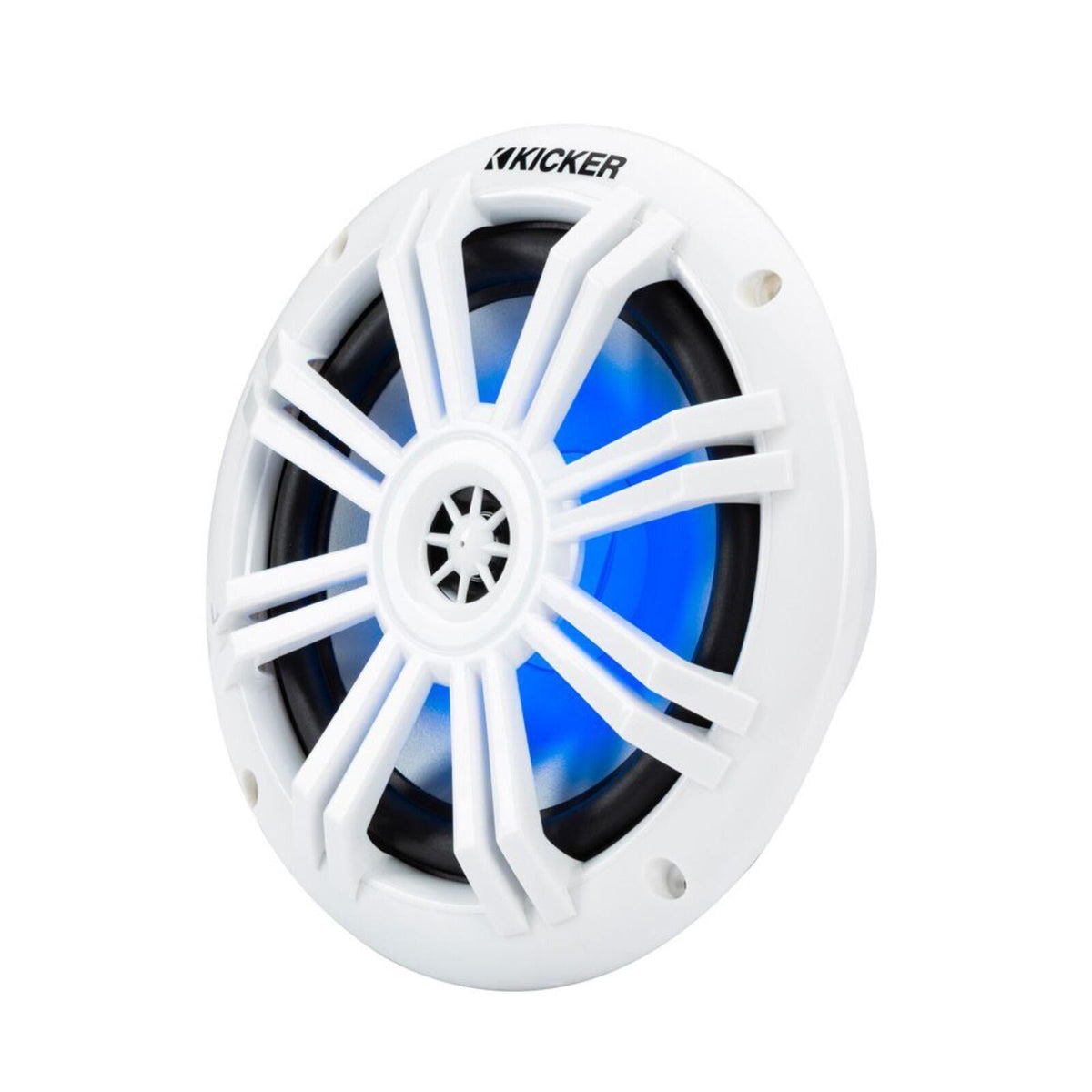 Kicker Marine 49KM604WL Speakers KM 6.5" Coaxial White LED Grills Boat Rib 50w