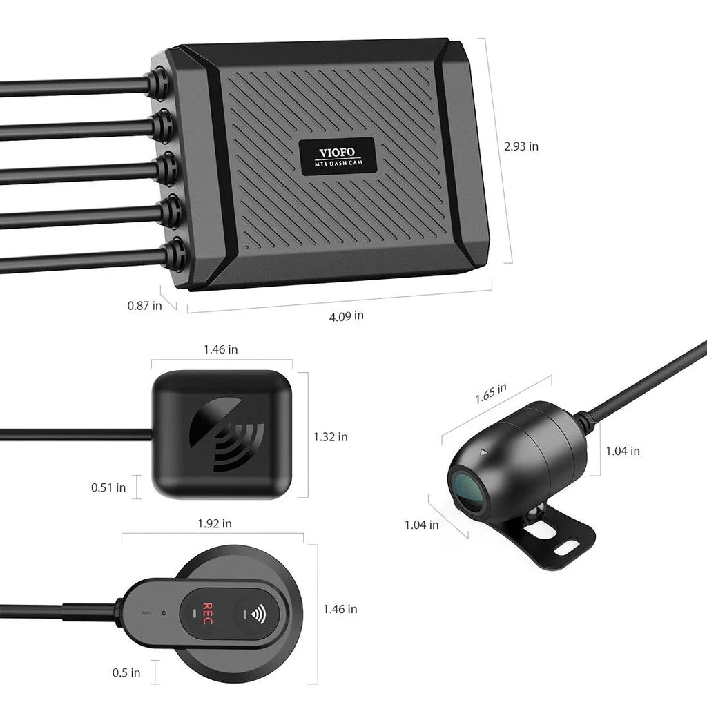 Viofo MT1 Motorcycle Dash Cam 1080p HD WiFi GPS Dual Channel Motorbike Camera