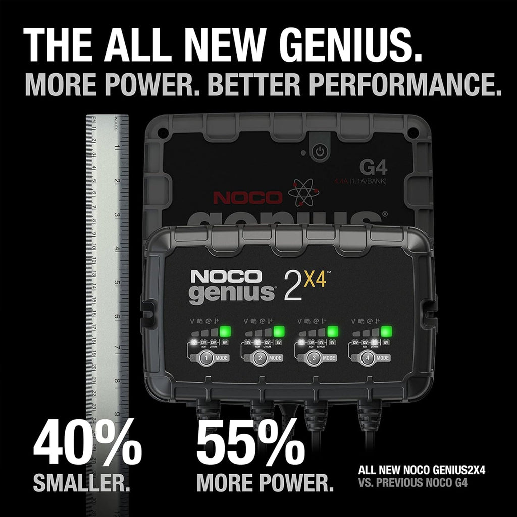 NOCO Genius2X4 6V/12V 8A 4-Bank Battery Trickle Charger Maintainer Desulfator