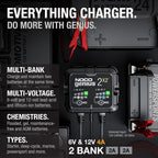 NOCO Genius2X2 6V/12V 4A 2-Bank Battery Trickle Charger Maintainer Desulfator