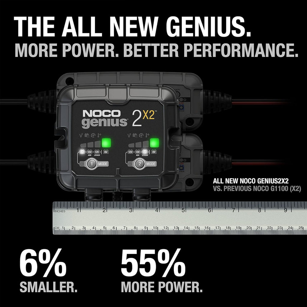 NOCO Genius2X2 6V/12V 4A 2-Bank Battery Trickle Charger Maintainer Desulfator