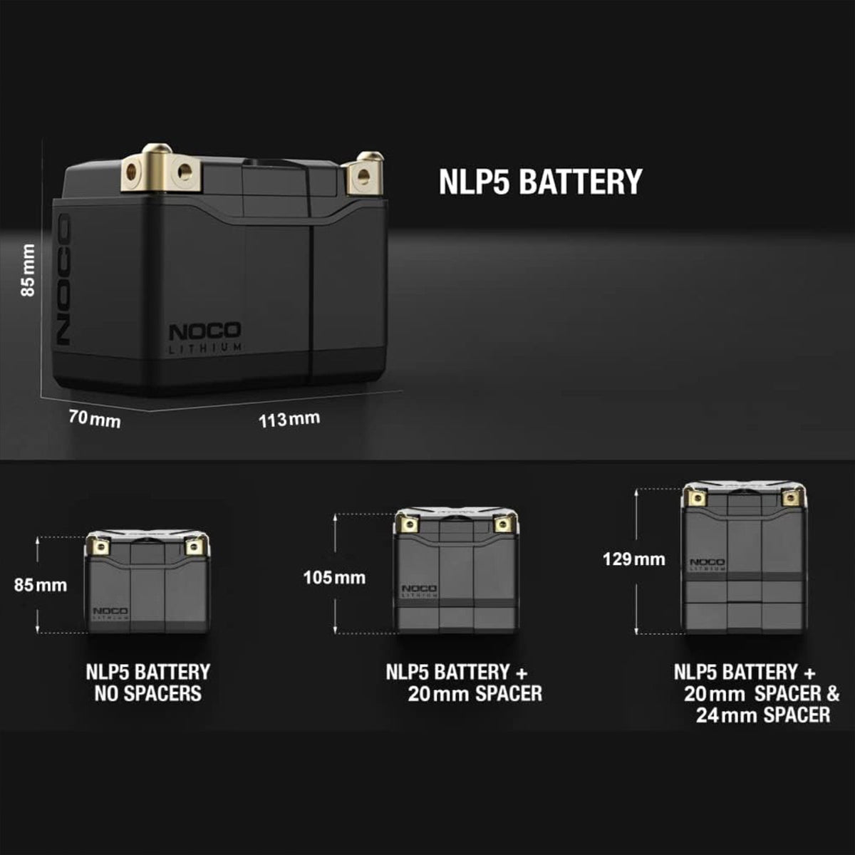 NOCO Lithium NLP5 12V 250A Group 5 Powersport Motorcycle Motorbike Battery