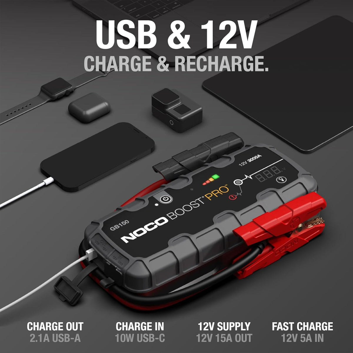 NOCO Boost GB150 3000A UltraSafe Jump Starter Power Pack 12V Car Battery Booster