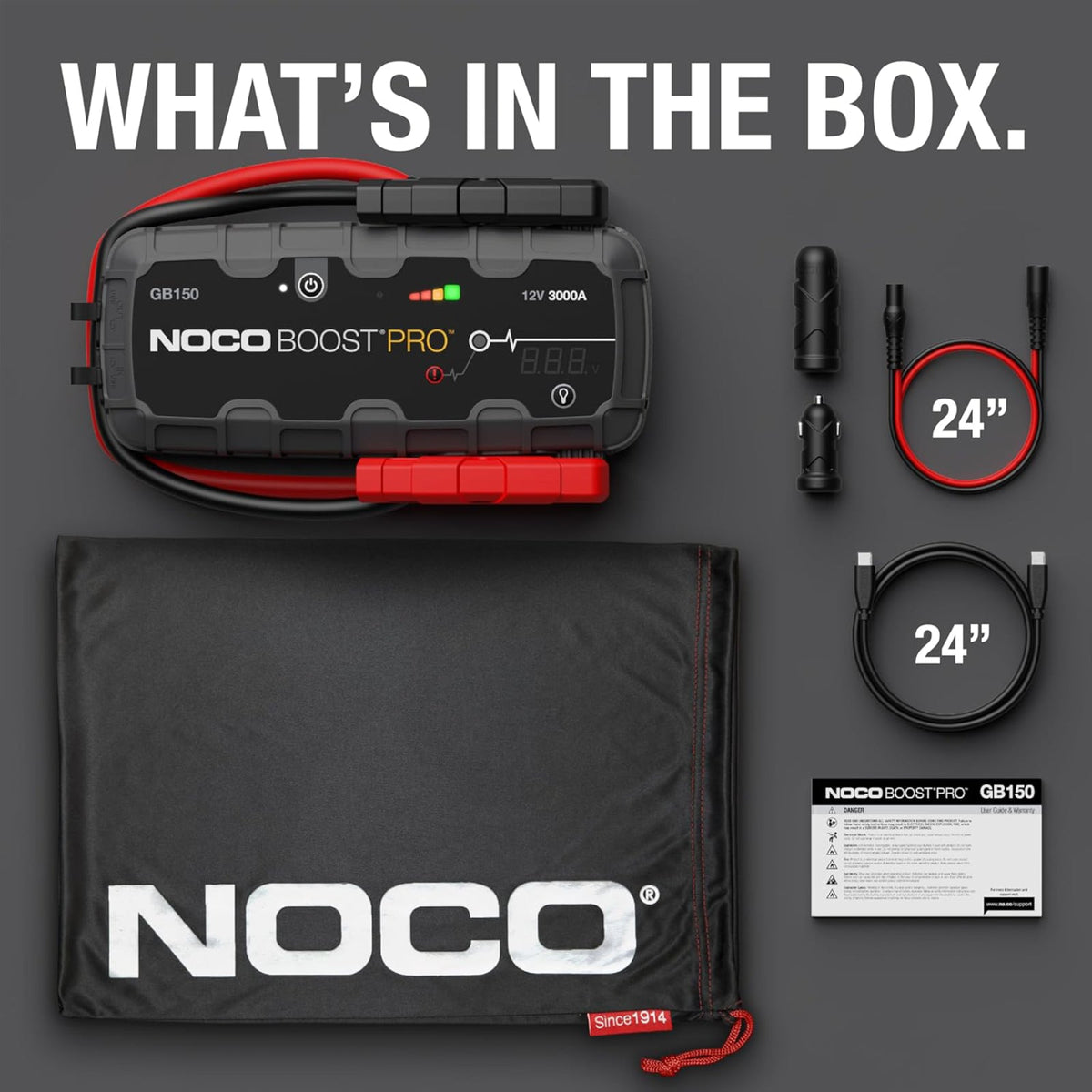 NOCO Boost GB150 3000A UltraSafe Jump Starter Power Pack 12V Car Battery Booster