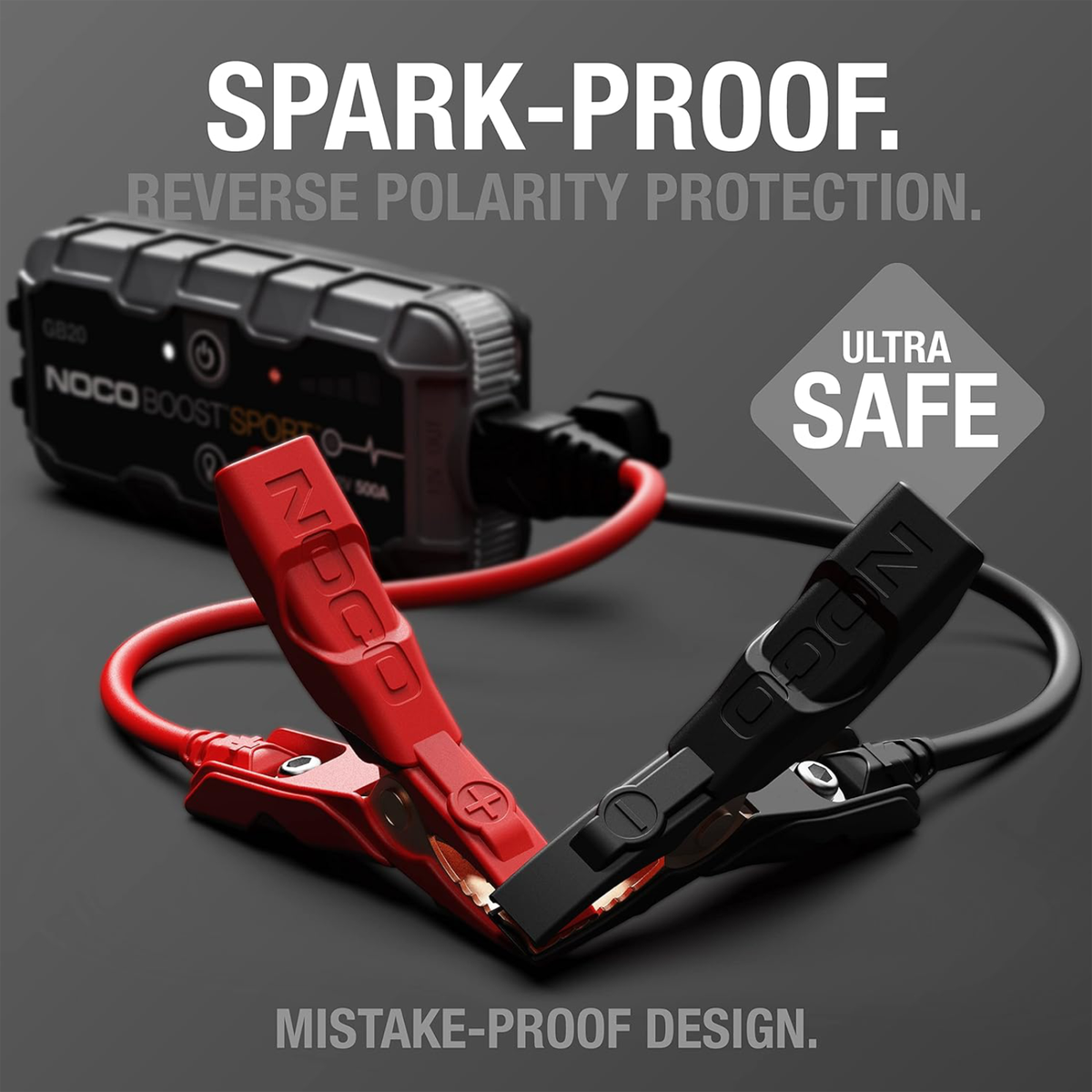 NOCO Boost GB20 500A UltraSafe Jump Starter Power Pack 12V Car Battery Booster