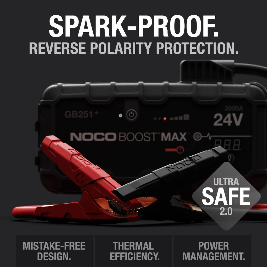 NOCO Boost Max GB251+ 3000 UltraSafe Jump Starter Power 24V Battery Booster