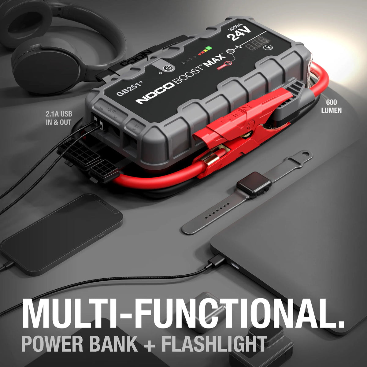 NOCO Boost Max GB251+ 3000 UltraSafe Jump Starter Power 24V Battery Booster
