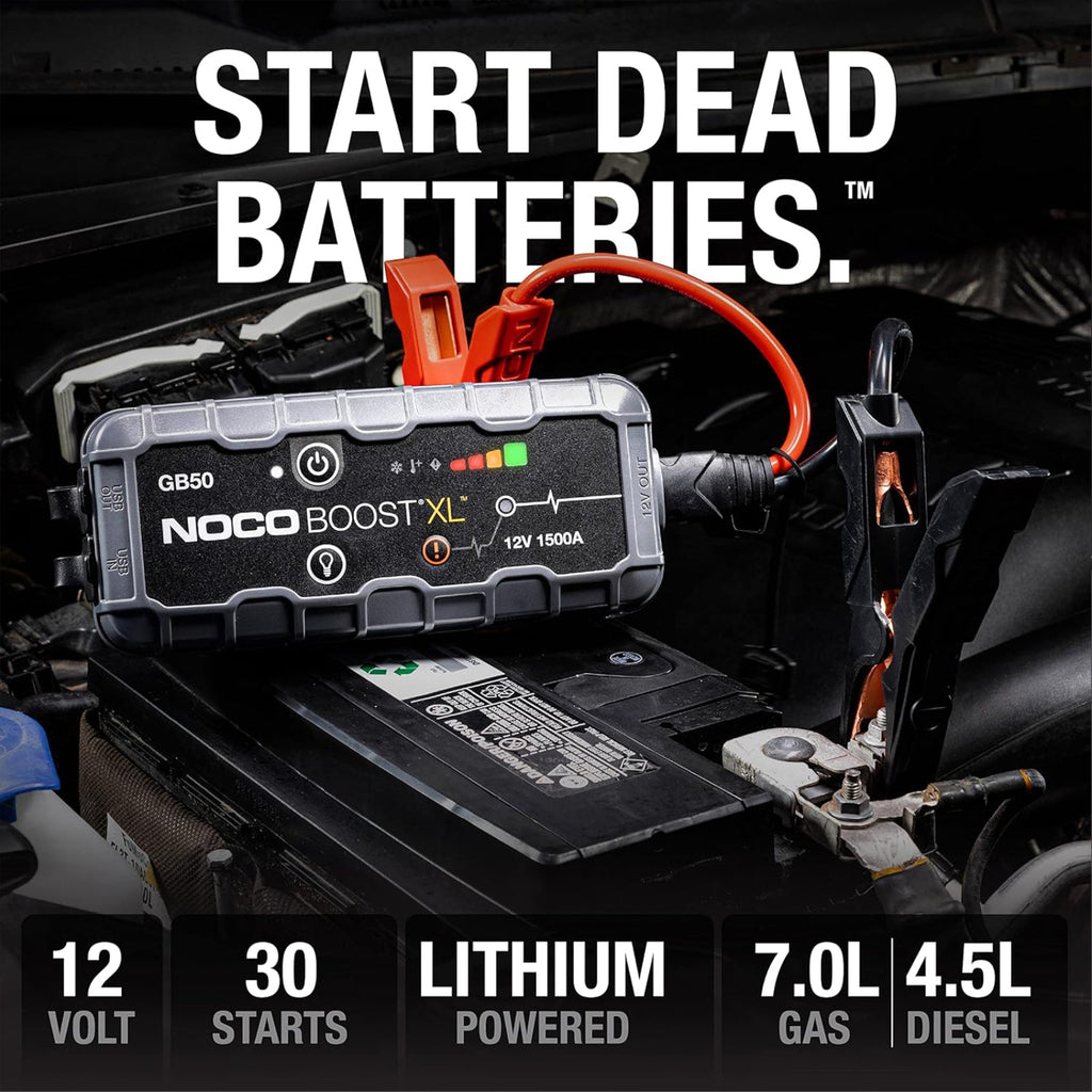 NOCO Boost GB50 1500A UltraSafe Jump Starter Power Pack 12V Car Battery Booster