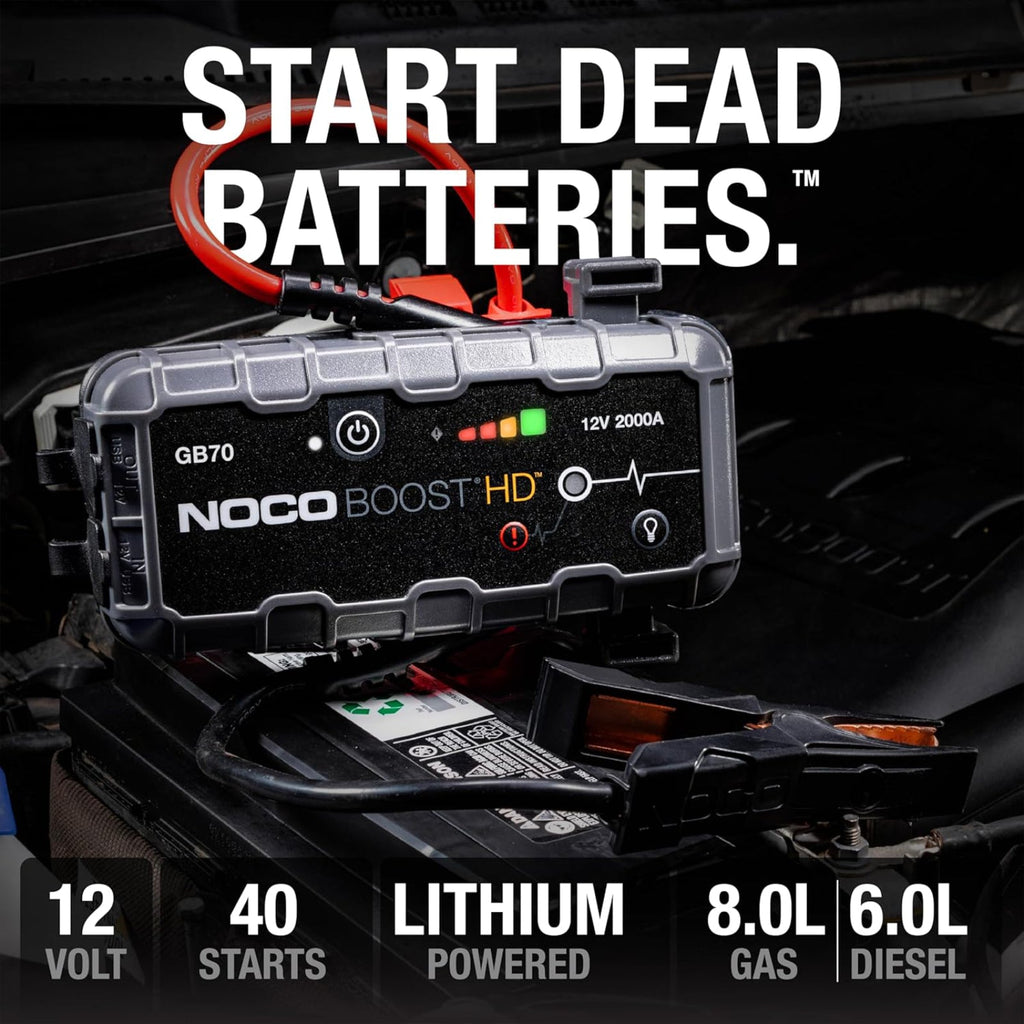 NOCO Boost GB70 2000A UltraSafe Jump Starter Power Pack 12V Car Battery Booster