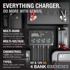 NOCO Genius2X4 6V/12V 8A 4-Bank Battery Trickle Charger Maintainer Desulfator