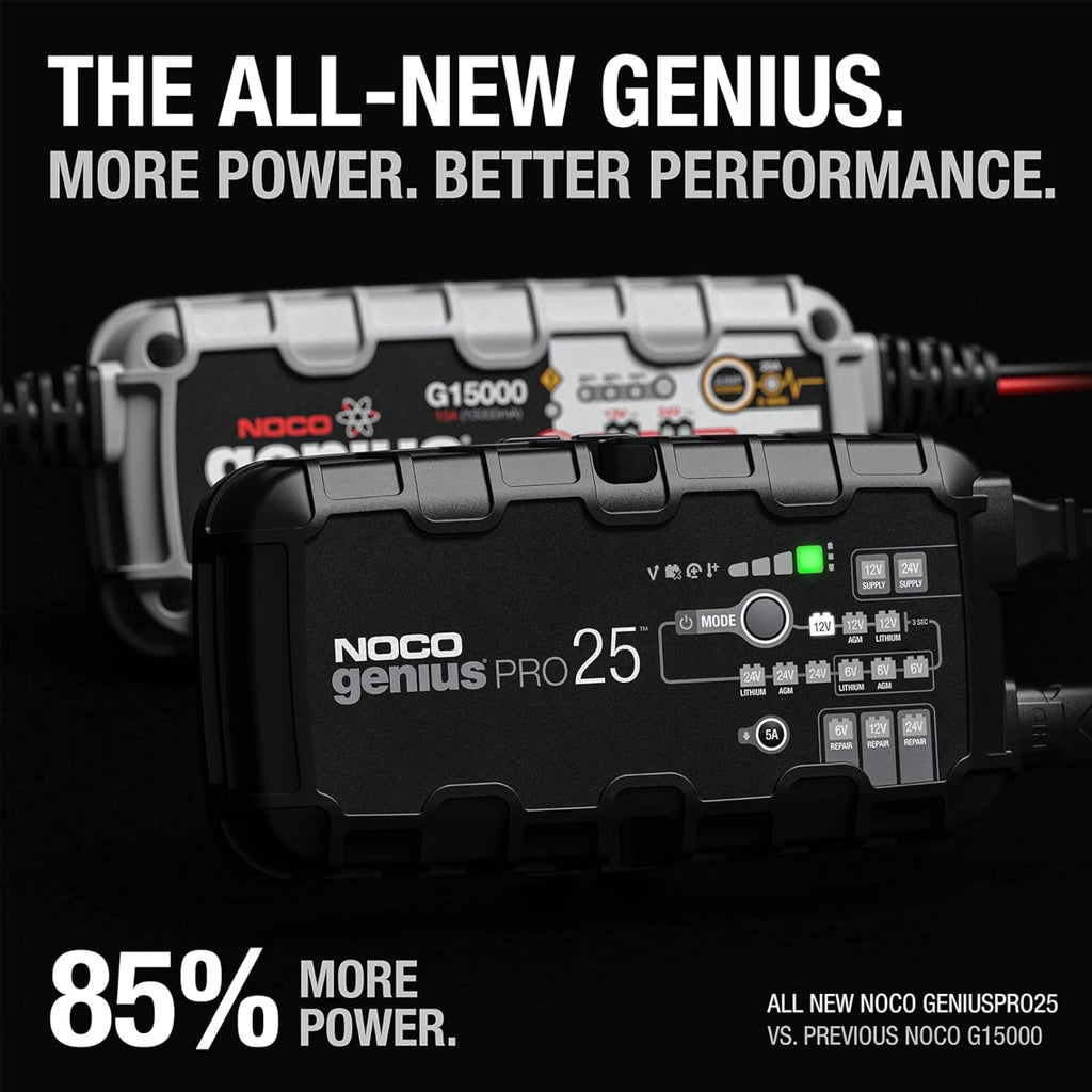 NOCO GeniusPRO25 6V/12V/24V 25A Battery Trickle Charger Maintainer Desulfator