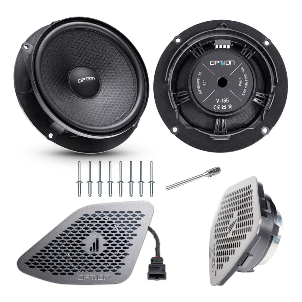Option Audio Pro Edition 6.5 Inch VW T6.1 Component Speakers Tweeter Grill 70w
