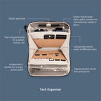 PGYTECH Tech Organizer Travel Pouch Bag for Cables, Chargers & Accessories Black