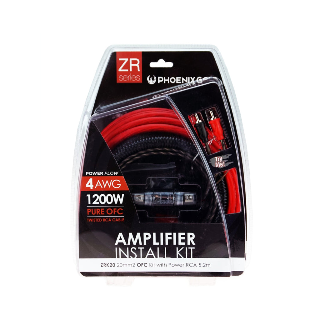 Phoenix Gold ZRK20 OFC Amplifier Wiring Kit 4 AWG Car Amp Power Kit Fuse Holder
