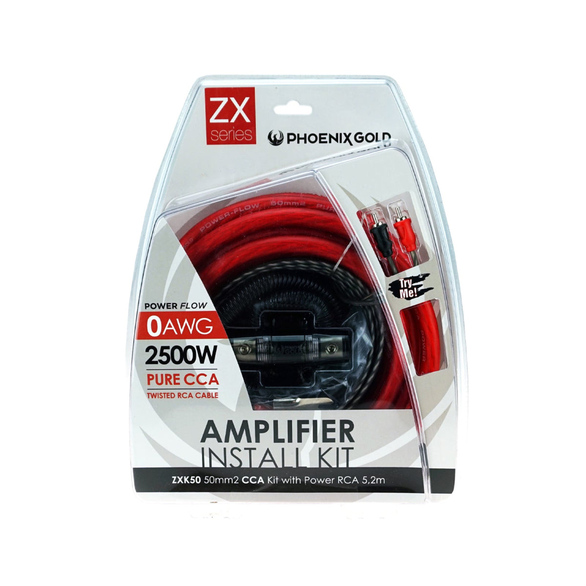 Phoenix Gold ZXK50 CCA Amplifier Wiring Kit 0 AWG Car Amp Power Kit Fuse Holder