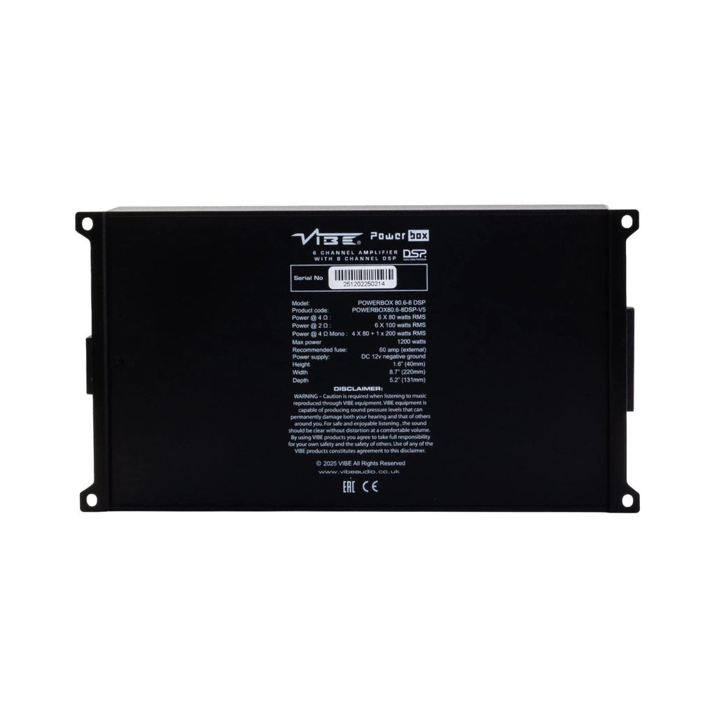 Vibe Powerbox 80.6-8DSP Amp Compact Micro Class D 6 Channel Car Stereo Amplifier