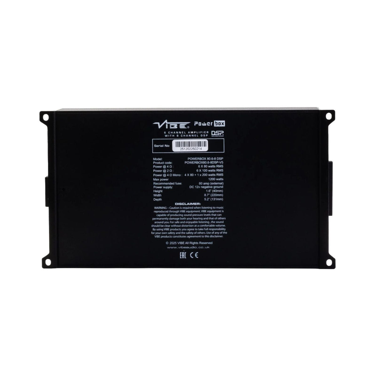 Vibe Powerbox 80.6-8DSP Amp Compact Micro Class D 6 Channel Car Stereo Amplifier