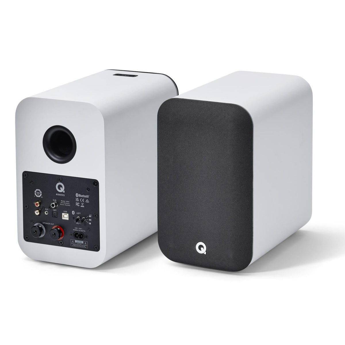 Q Acoustics M20 Wireless Powered Bookshelf Speakers aptX HD Bluetooth 5 White
