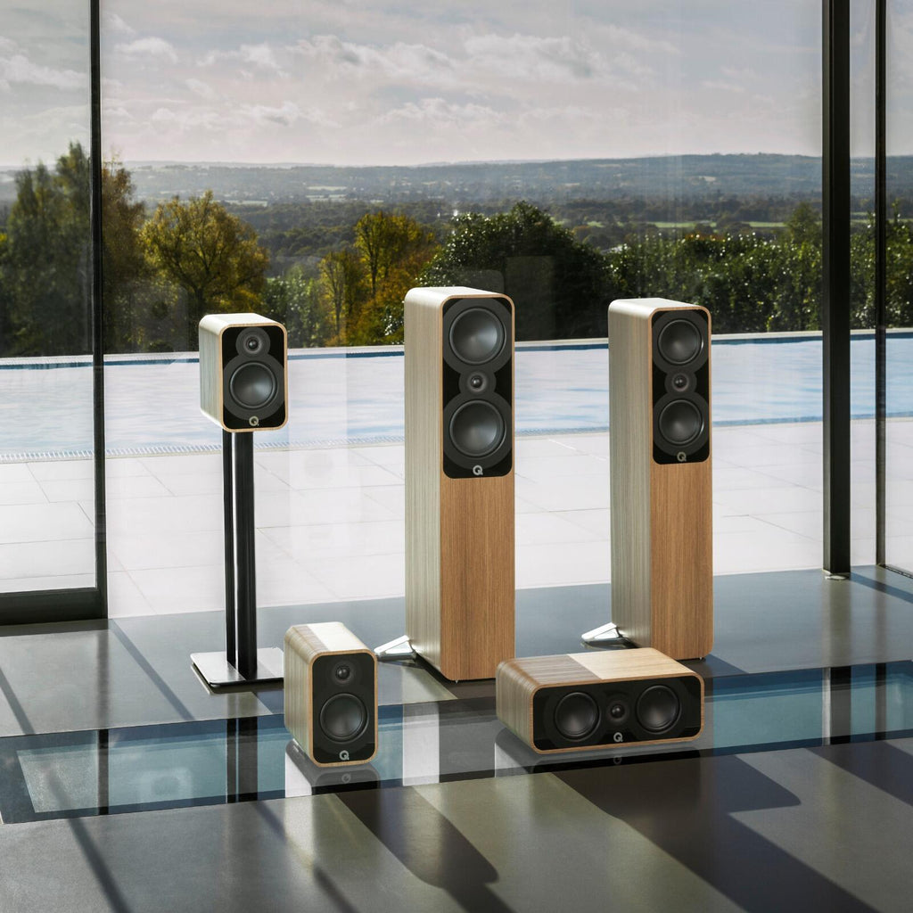 Q Acoustics 5040 Floorstanding Speakers HI-FI Home Cinema Holme Oak QA5048