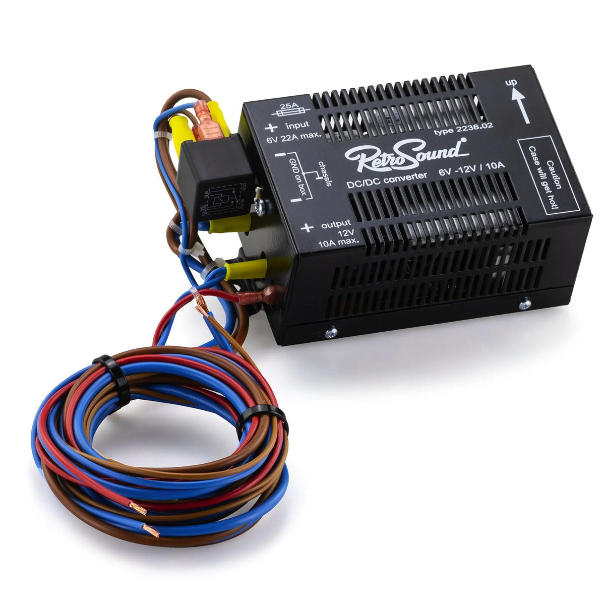 RetroSound 6-12 Volt Converter Designed for Classic Cars with Negative Grounding