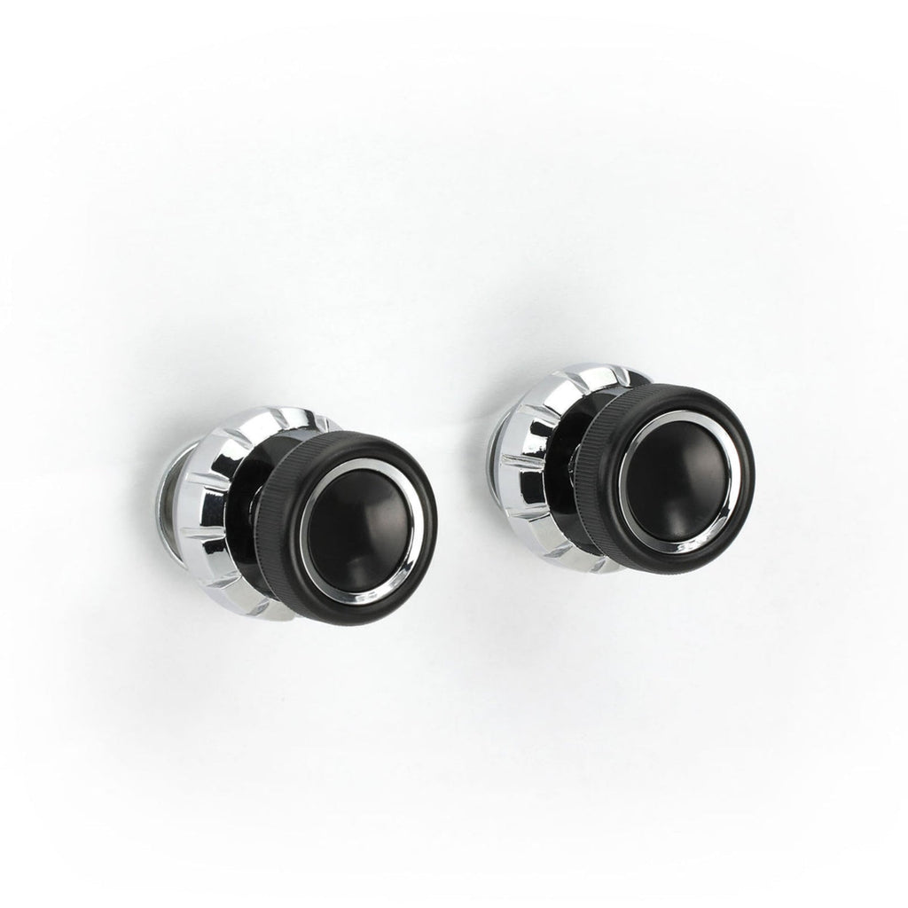 RetroSound Faceplate Chrome Black Pinstripe Inserts with Knob Set for RetroRadio