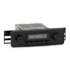 RetroSound Euro Style Motor 1 Bluetooth FM AM Radio All Black Classic Car Stereo