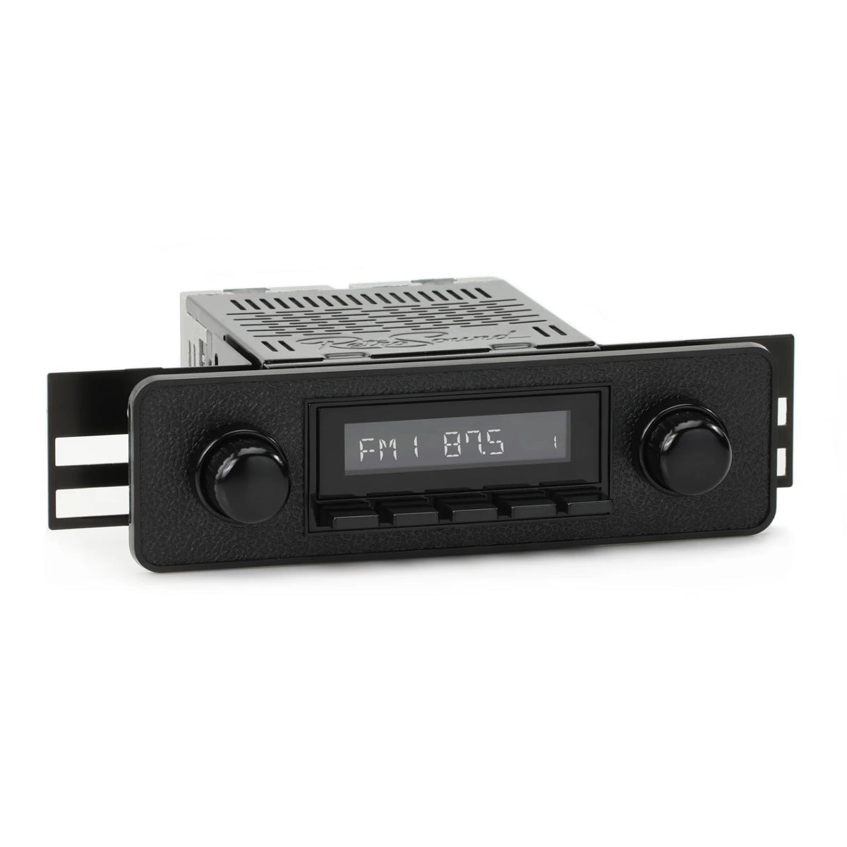 RetroSound Euro Style Motor 2 Bluetooth FM AM Radio All Black Classic Car Stereo