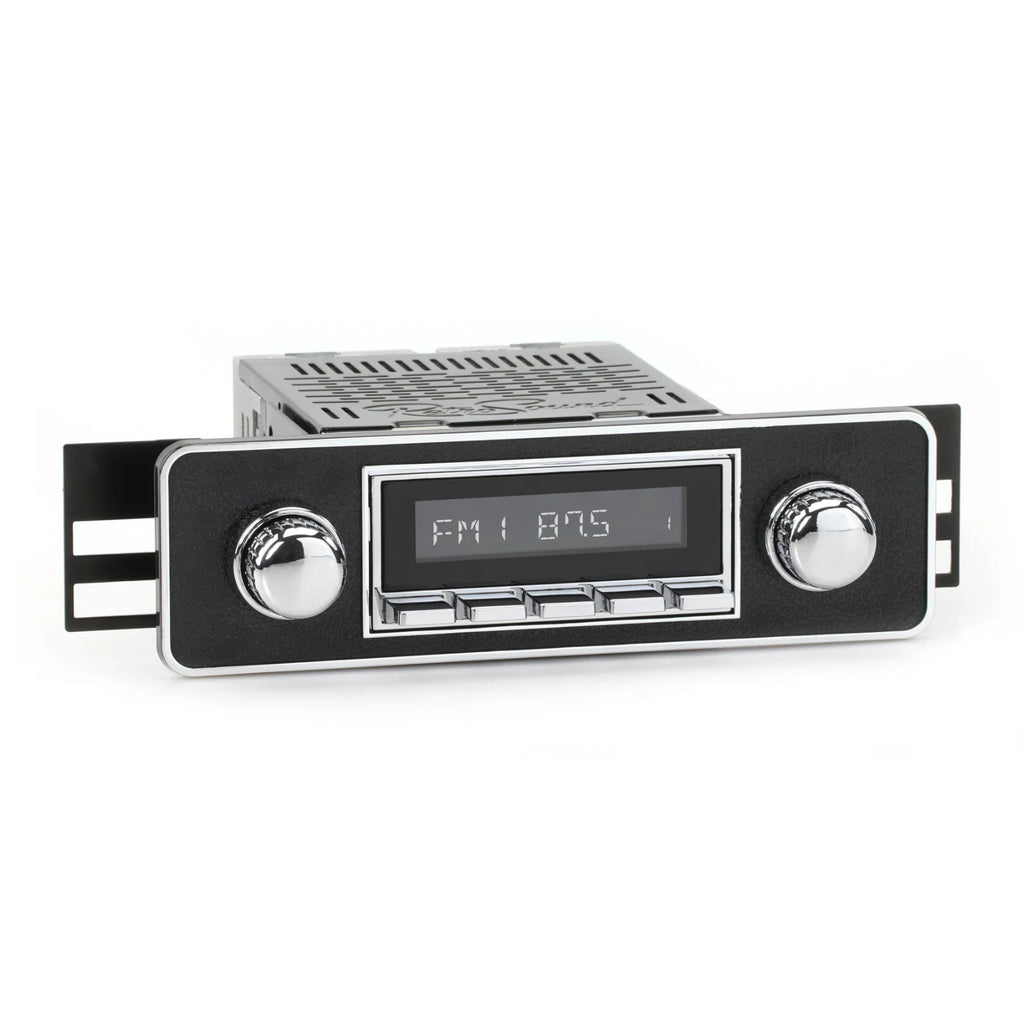 RetroSound Euro Style Motor 2 Bluetooth FM Radio Chrome & Black Classic Stereo