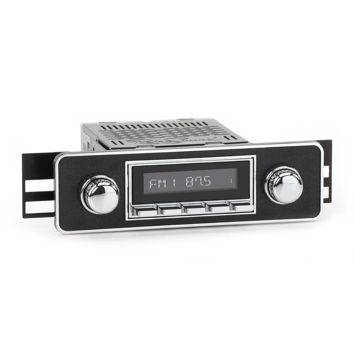 RetroSound Euro Style Motor 1 Bluetooth Radio Chrome & Black Classic Car Stereo
