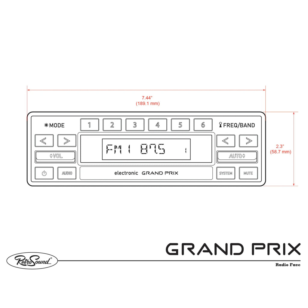 RetroSound Grand Prix Motor 4 DAB FM Radio Bluetooth 1980's Classic Car Stereo
